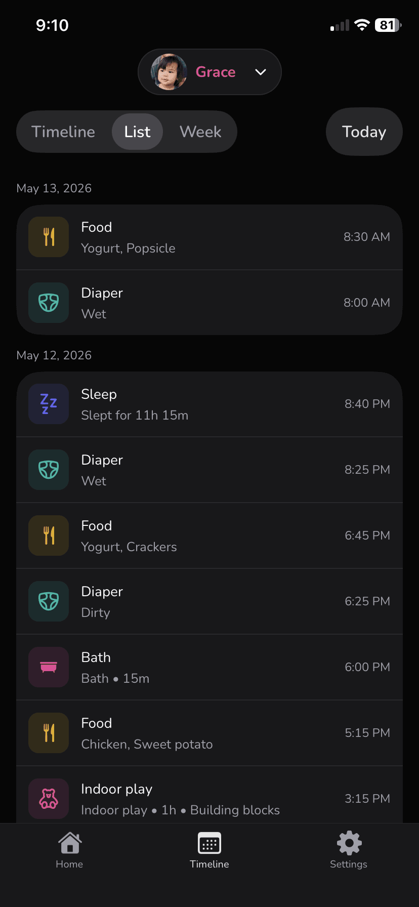 Event log
